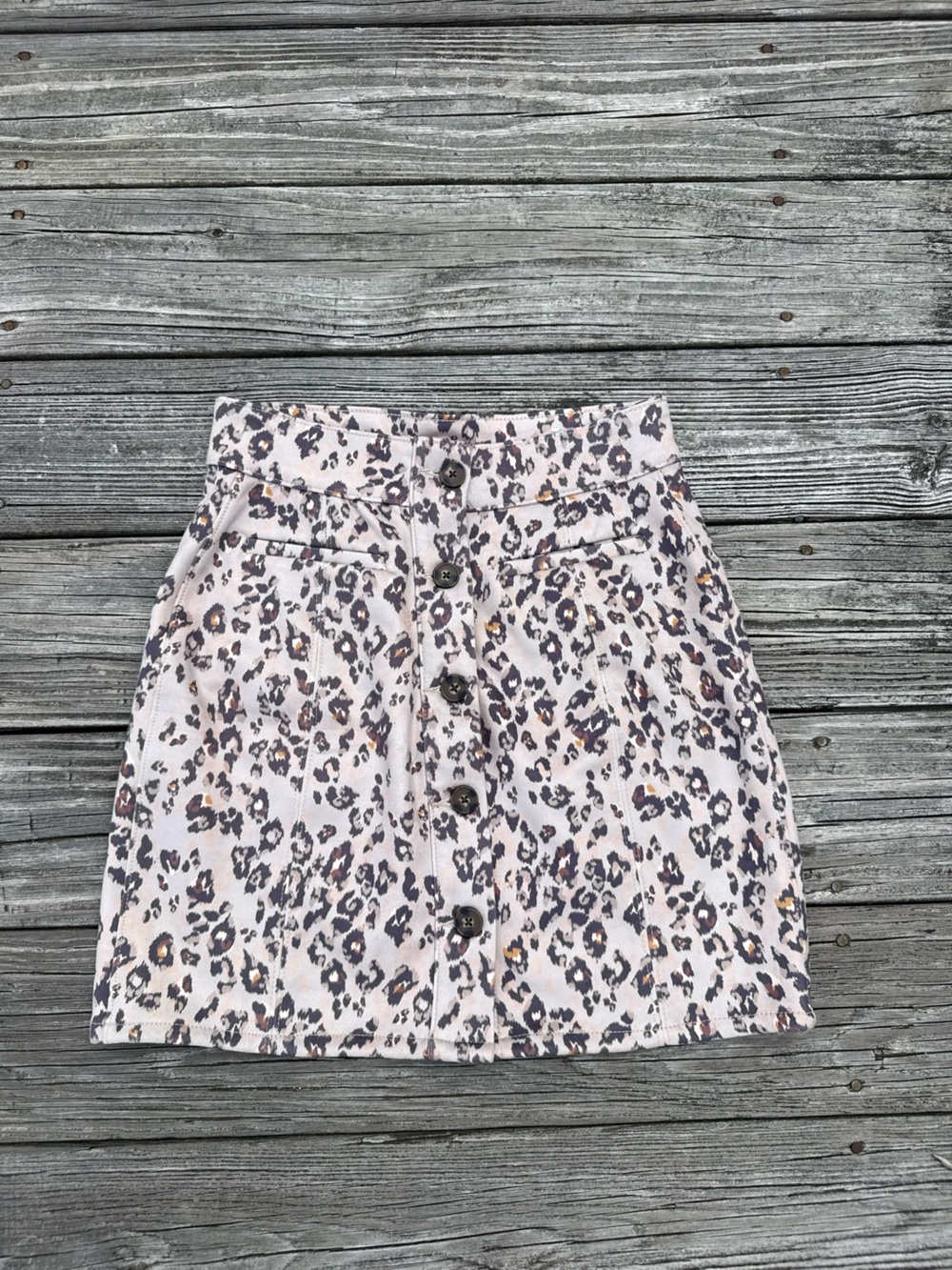 Maurices Leopard Print Button Front Mini Skirt